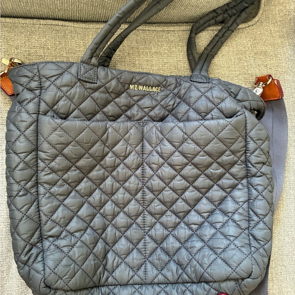 MZ Wallace Gray Quilted Tote Bag